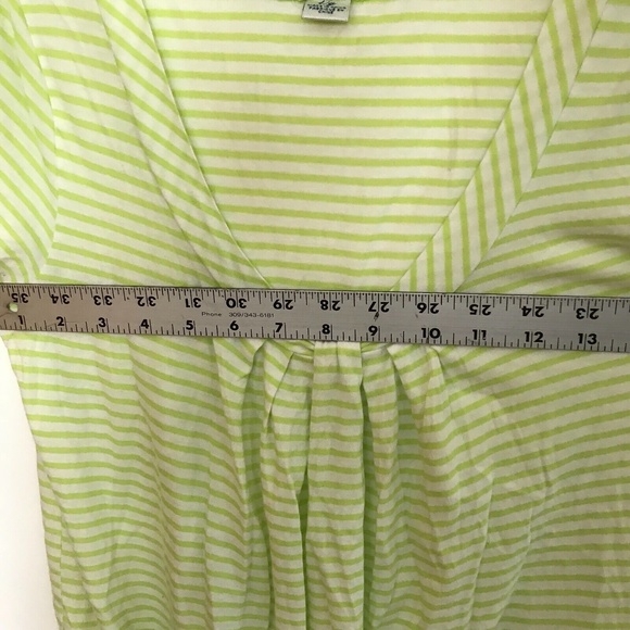 American Eagle Women's Knit Top Lime Green White Stripe Top Large Pull Over - Picture 6 of 11